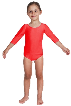 BODY DANZA LYCRA MANICA TRE QUARTI ROSSO BABY